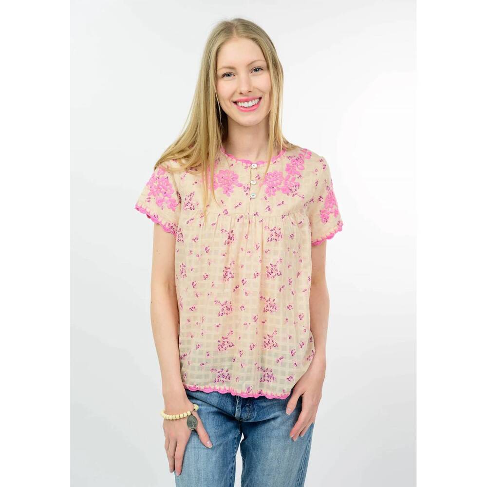 NEW IVY JANE nora embroidered blouse in ivory